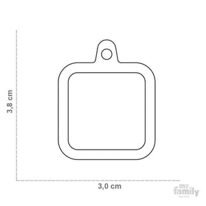 My Family Aluminium Purple Square With Rubber Dog I.D. Tags 3F3B