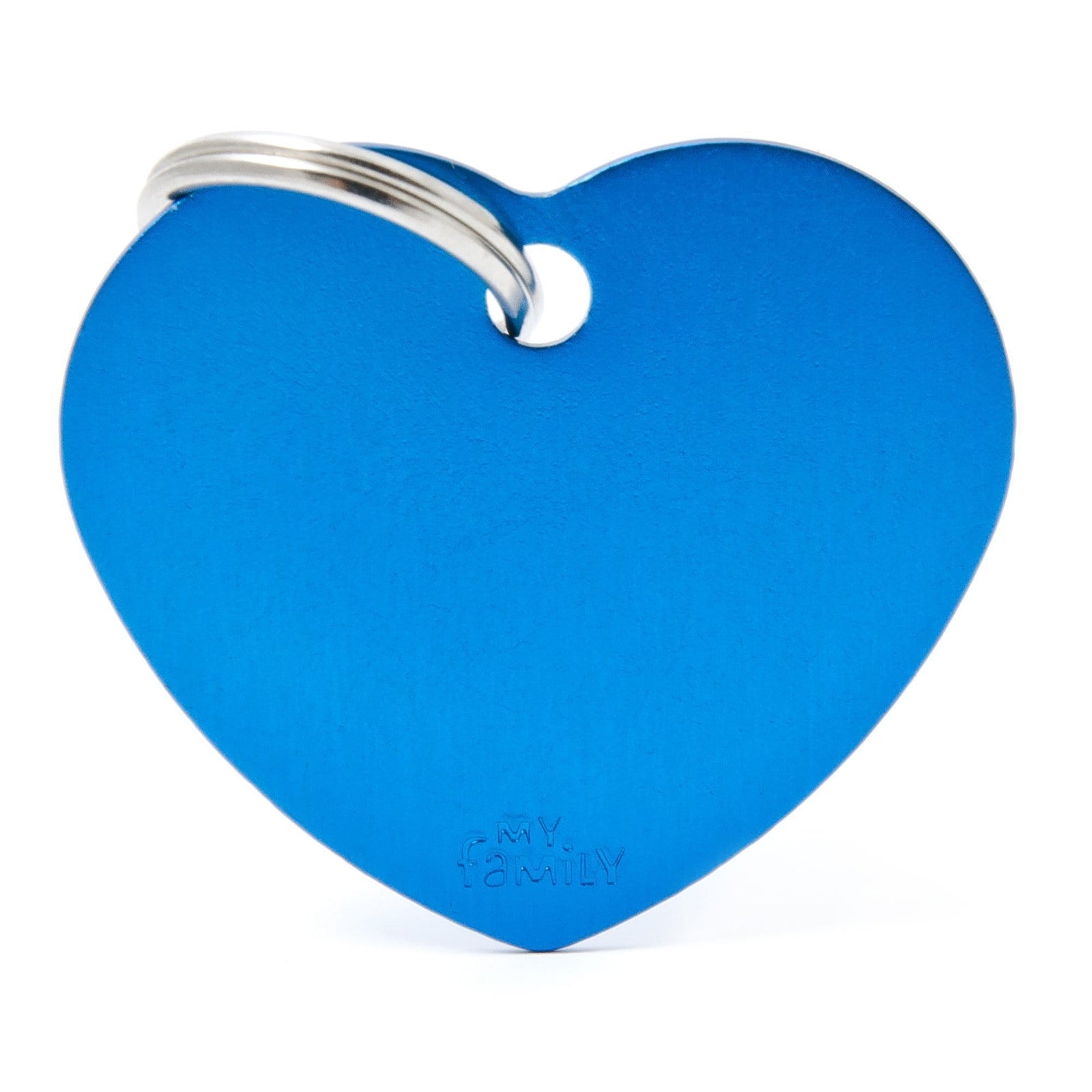 My Family Big aluminium Blue Heart Pet I.D. TAG