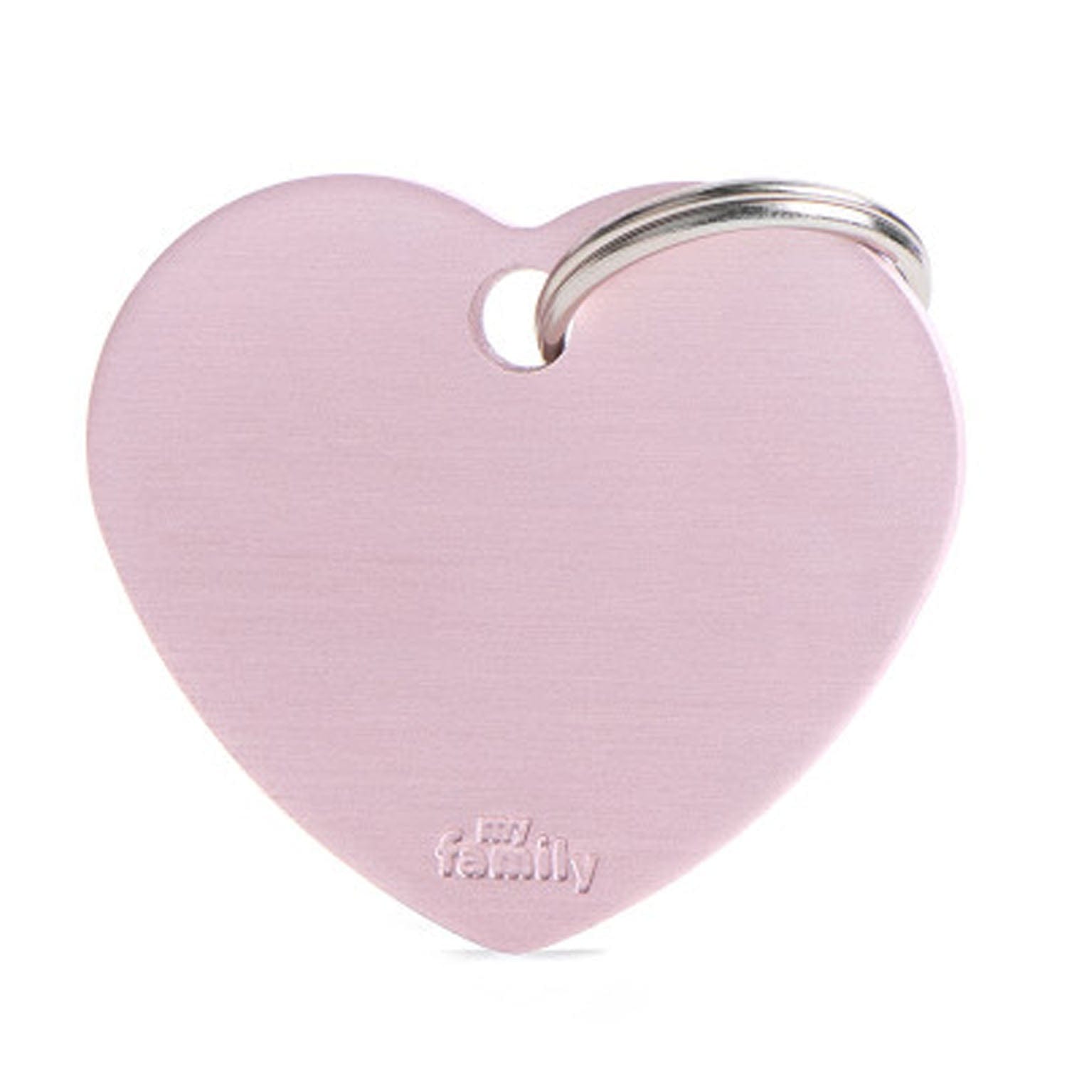 My Family Big Aluminium Pink Heart Dog I.D. Tags 3F3B