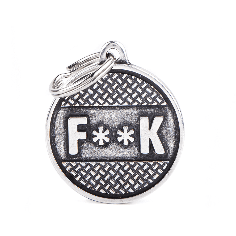 My Family Bronx Big Circle "F**K" Pet I.D. TAG Dog I.D. Tags - 3B