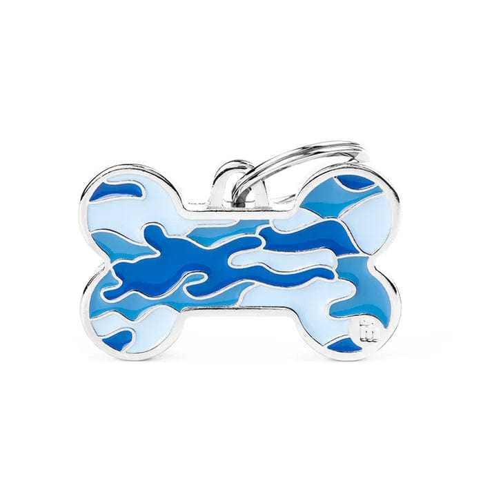 My Family Camouflage Blue Bone Dog I.D. Tags - 3B