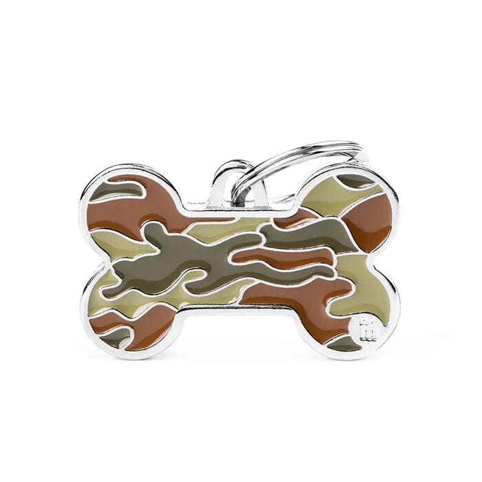 My Family Camouflage Green Bone Dog I.D. Tags - 3B