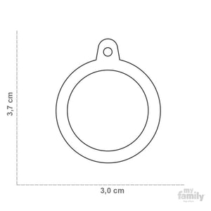 My Family Chromed Circle With Black Rubber Dog I.D. Tags 4F4B