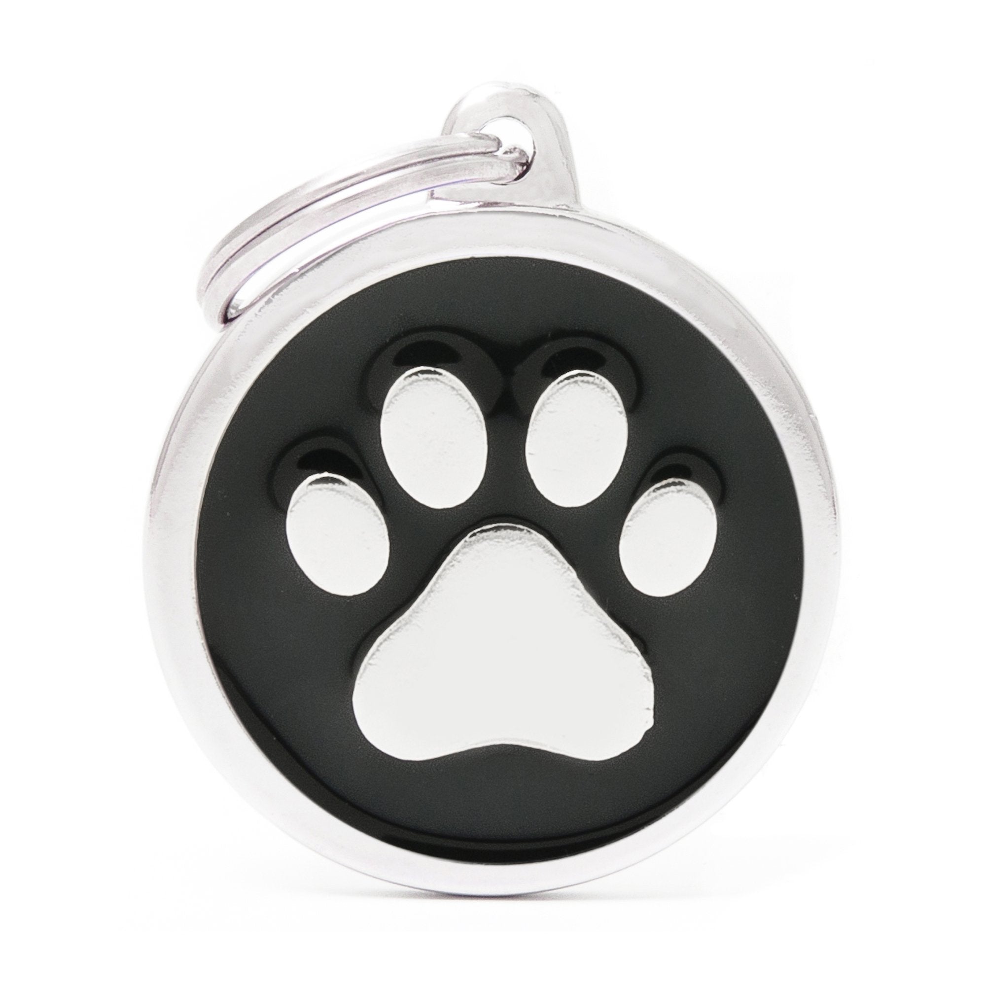 My Family Classic Black Paw Pet I.D. Tag