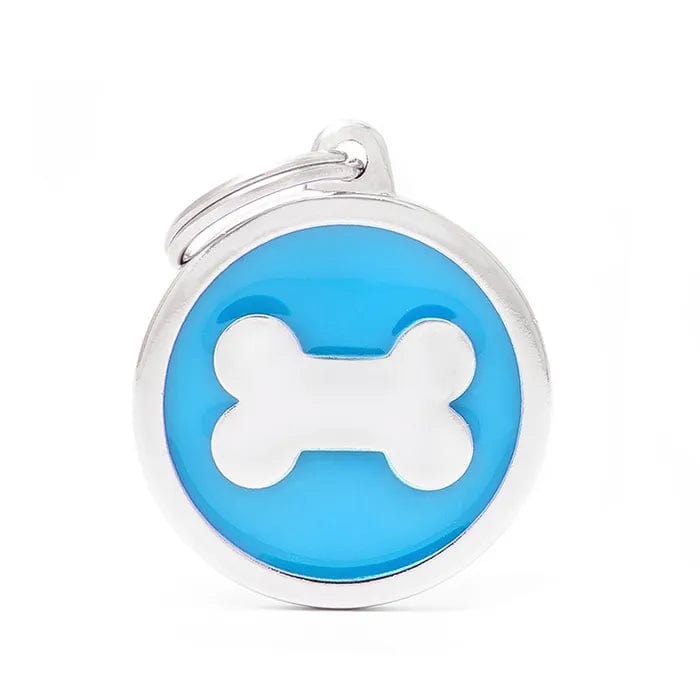 My Family Classic Light Blue Bone Dog I.D. Tags - 3B