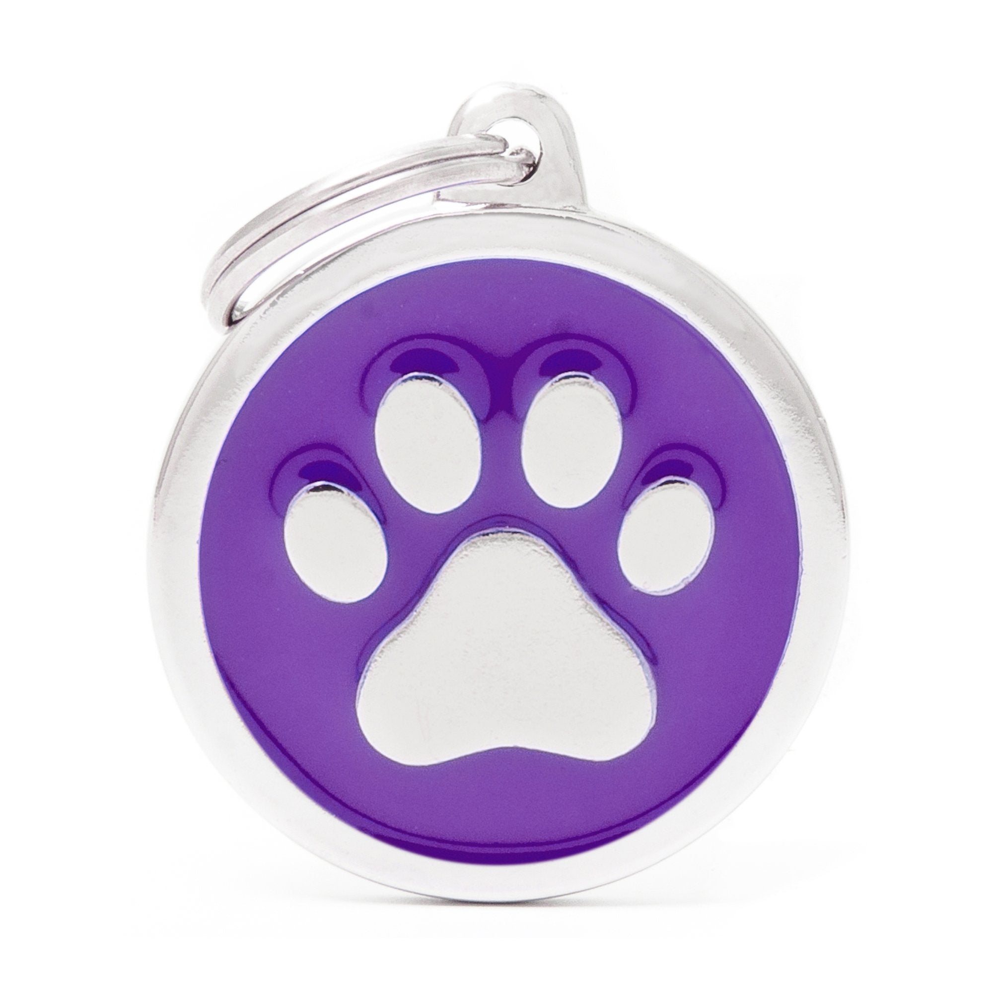 My Family Classic Purple Paw Pet I.D. Tag