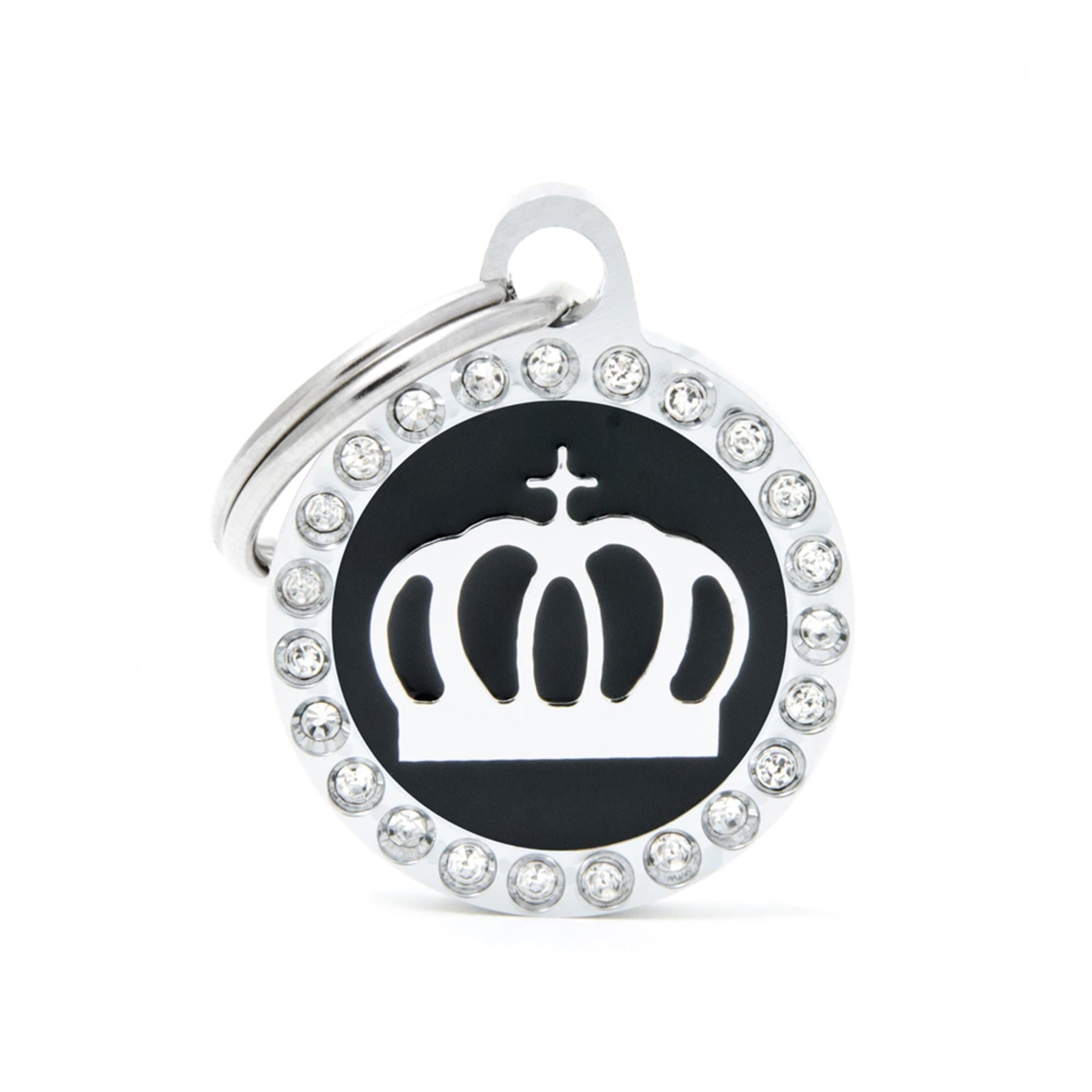 My Family Glam Black Crown Dog I.D. Tags - 2B