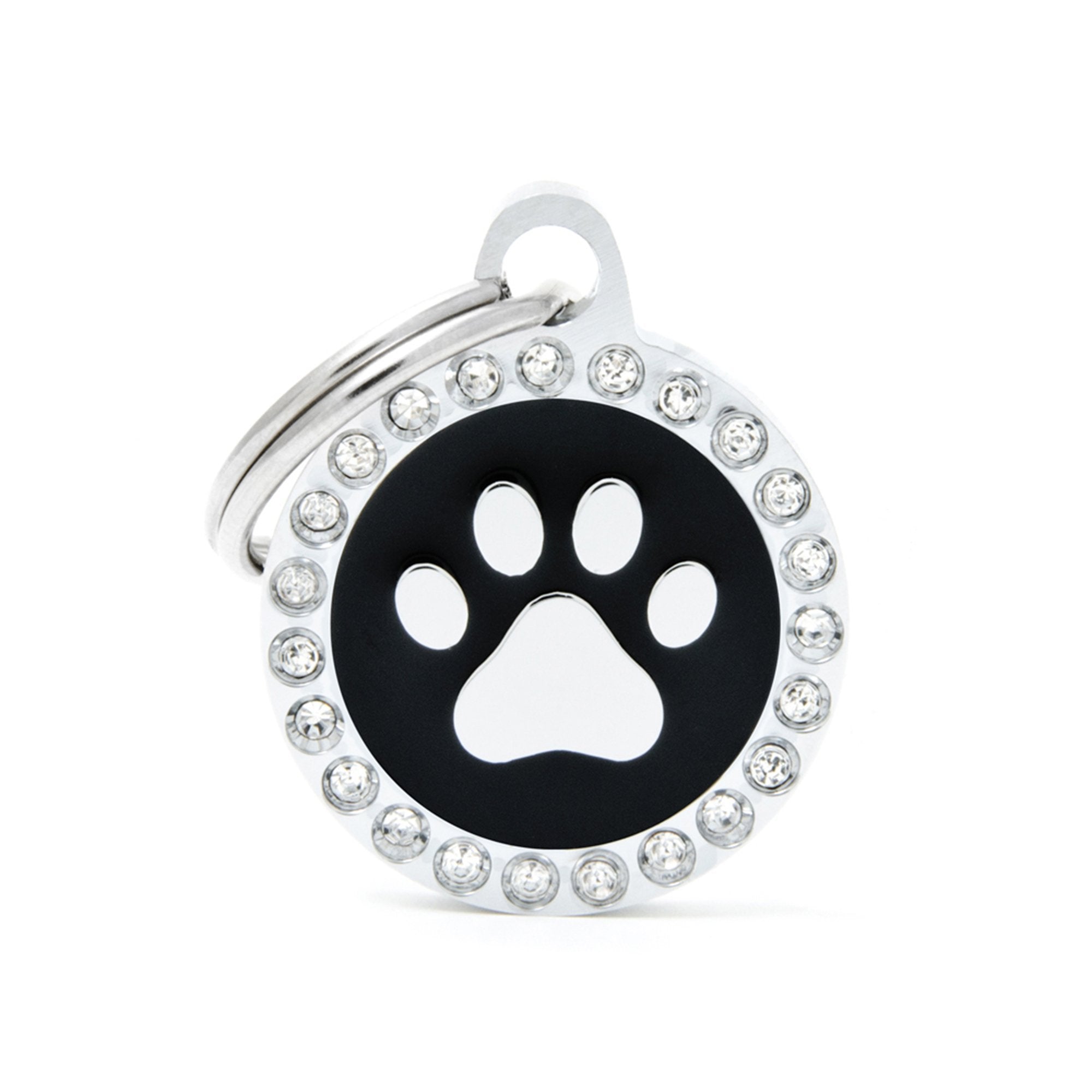 My Family Glam Black Paw Pet I.D. Tag