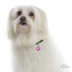 My Family Glam Fuchsia Heart Dog I.D. Tags - 2B