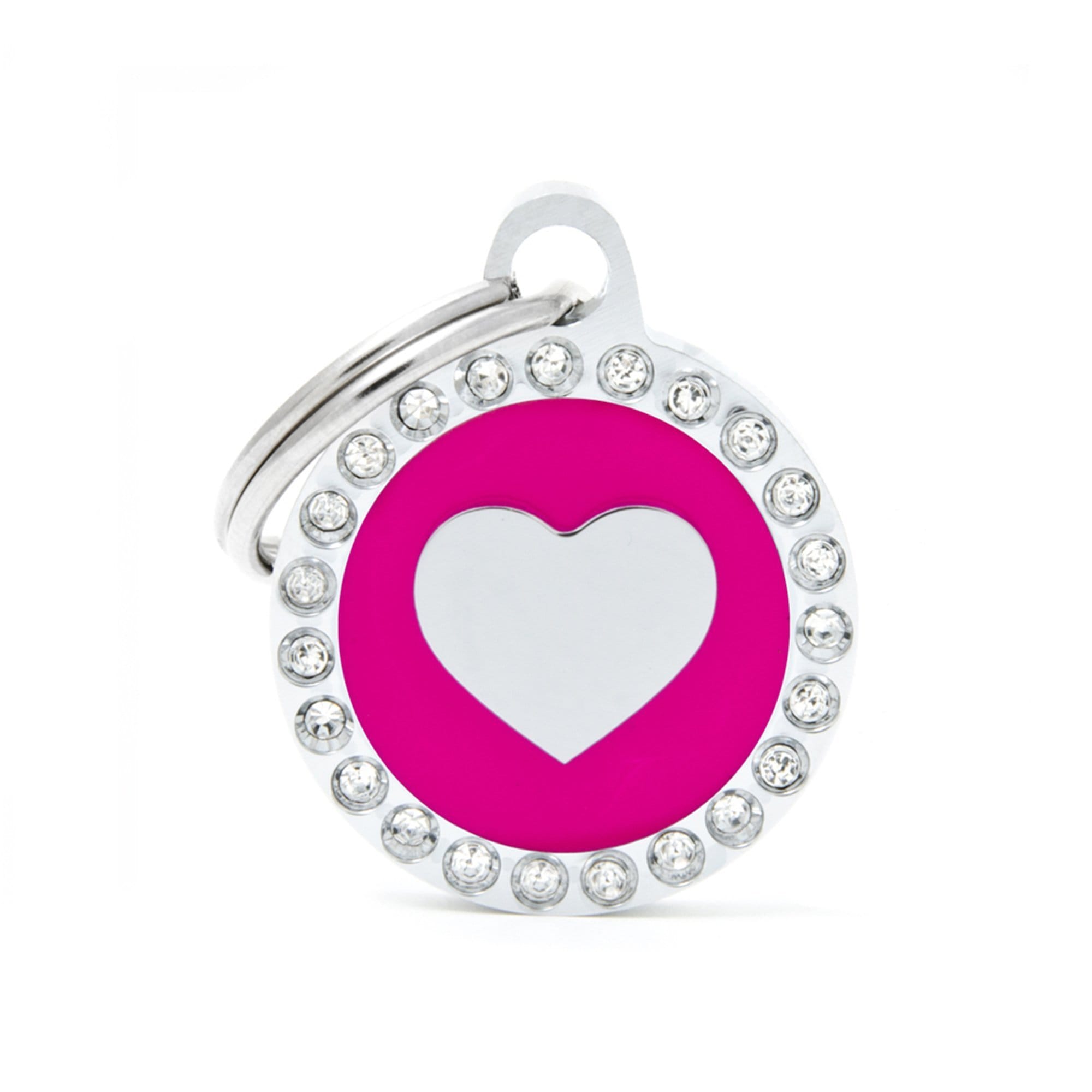 My Family Glam Fuchsia Heart Dog I.D. Tags - 2B
