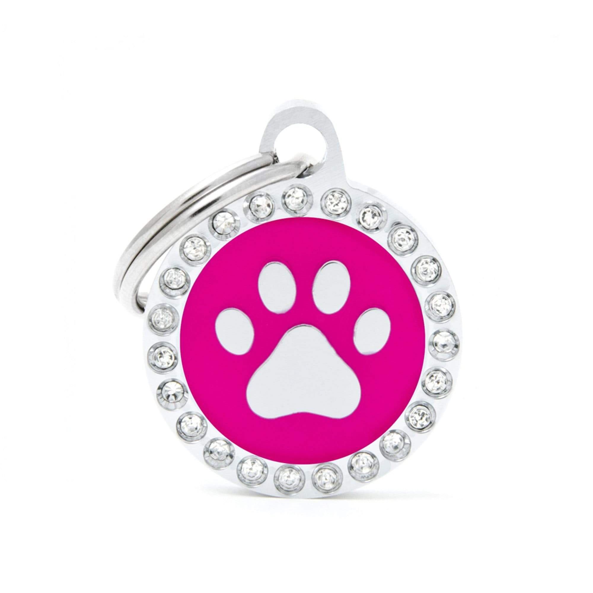 My Family Glam Fuchsia Paw Dog I.D. Tags - 2B