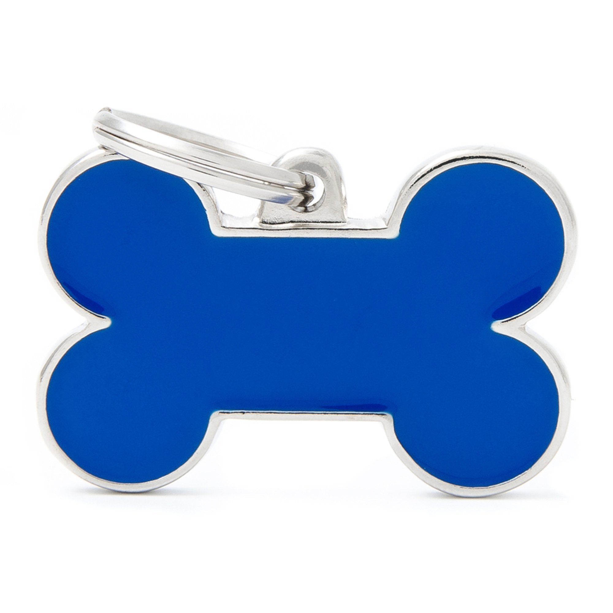 My Family Large Handmade Blue Bone PET I.D TAG