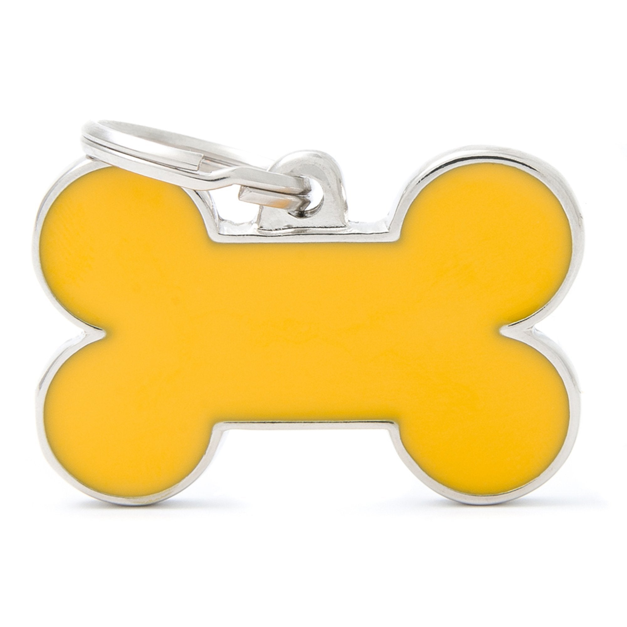 My Family Large Handmade Yellow Bone PET I.D TAG