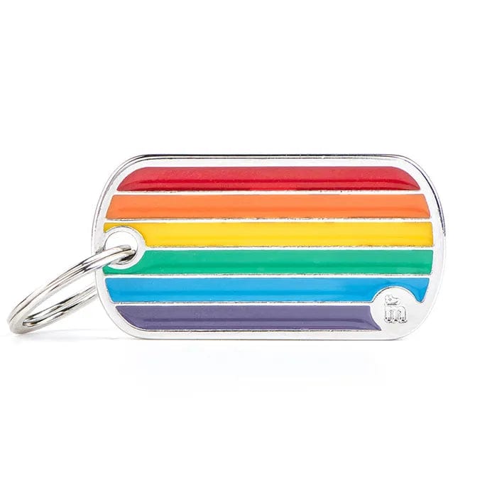 My Family Large Rainbow Flag Pet Tag Dog I.D. Tags - 3B