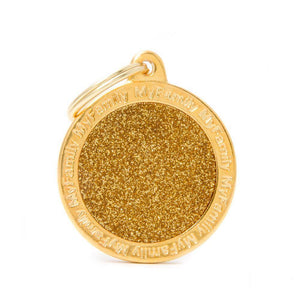 My Family Shine Gold Big Circle Dog I.D. Tags - 3B