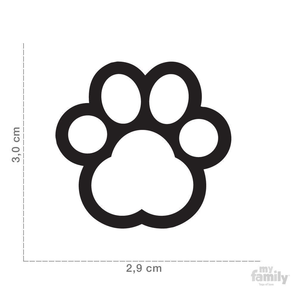 Pet ID Tag, Shine Grey Big Paw