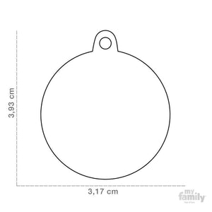 My Family Shine Grey Circle With Black Heart Dog I.D. Tags - 3B