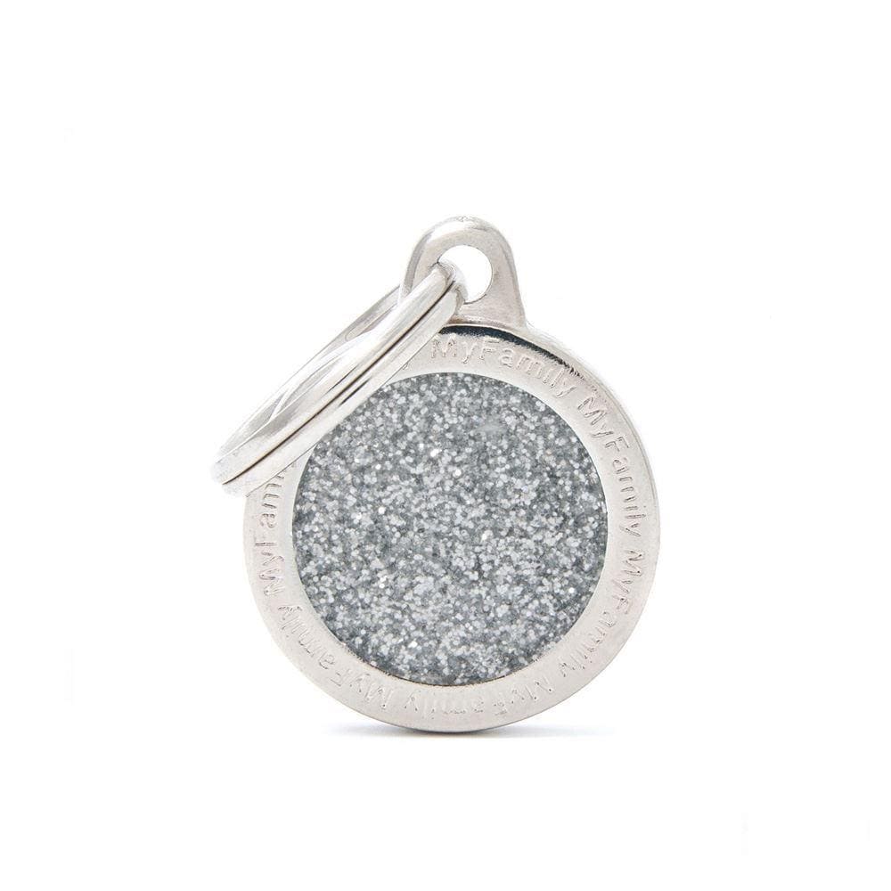My Family Shine Grey Small Circle Dog I.D. Tags - 2B