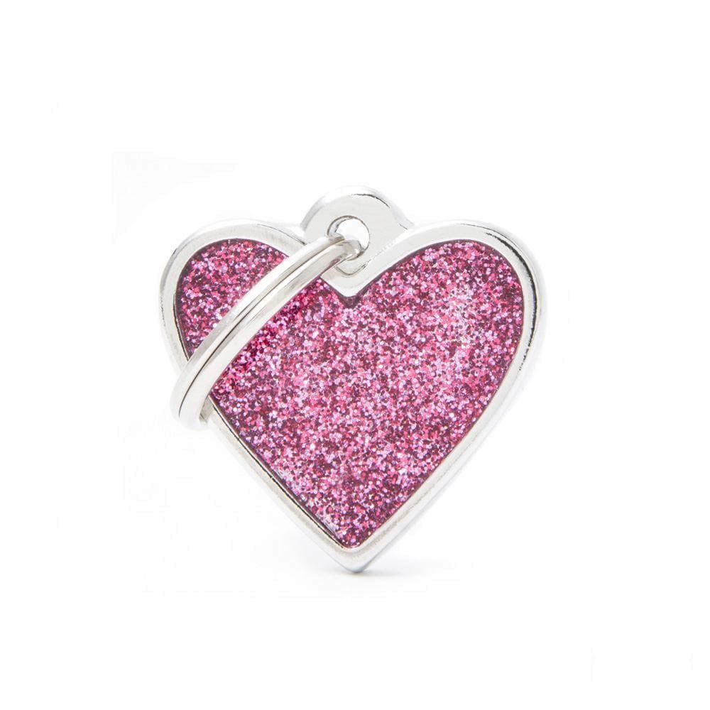 My Family Shine Pink Small Heart Dog I.D. Tags - 2B