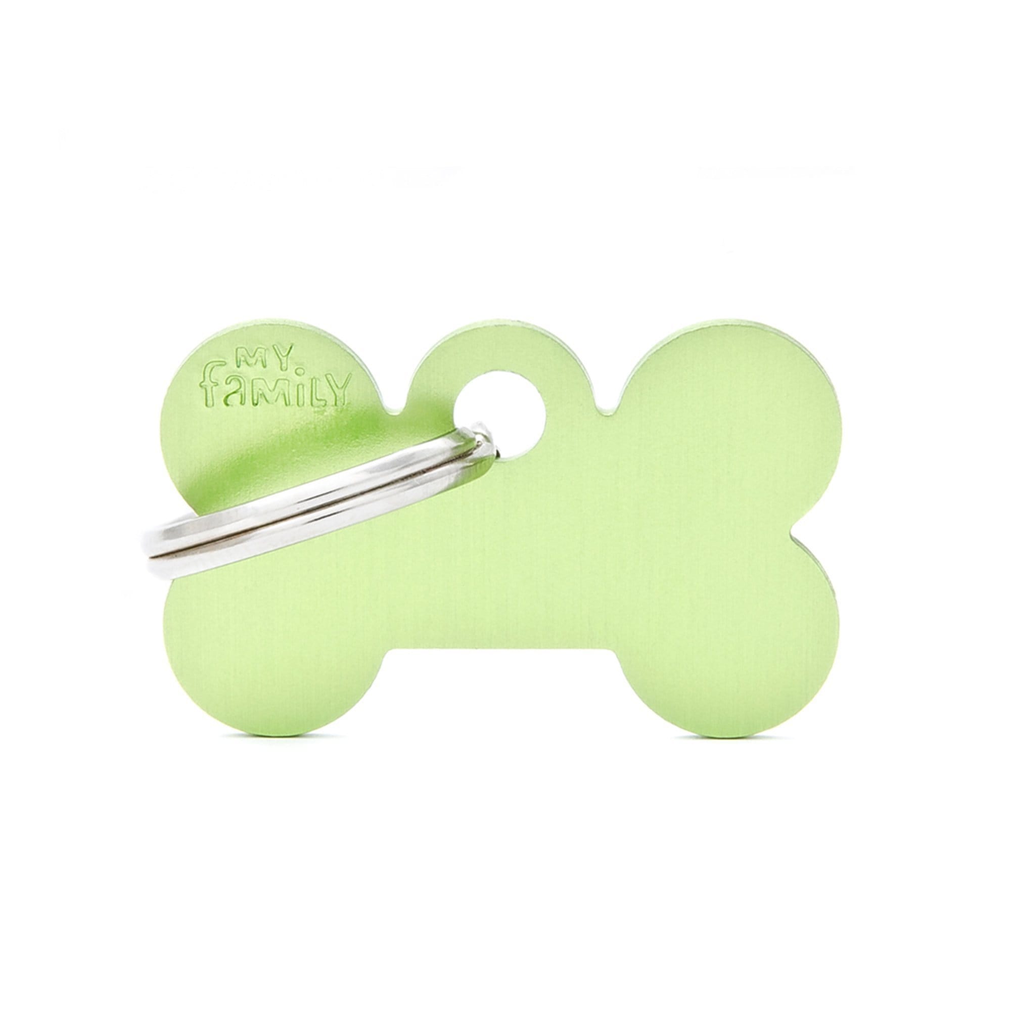 My Family Small Aluminium Green Bone PET I.D TAG