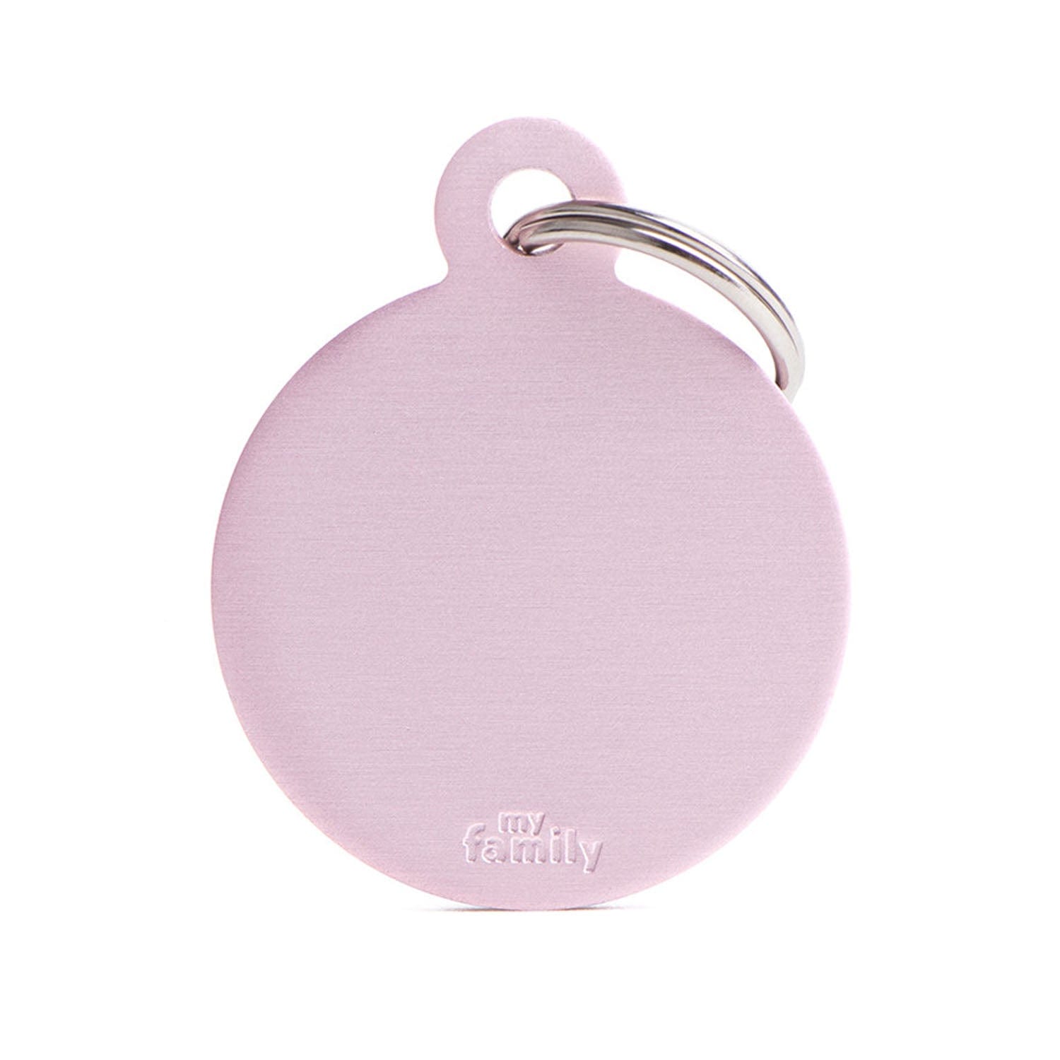 My Family Small aluminium Pink Circle Dog I.D. Tags 2F2B