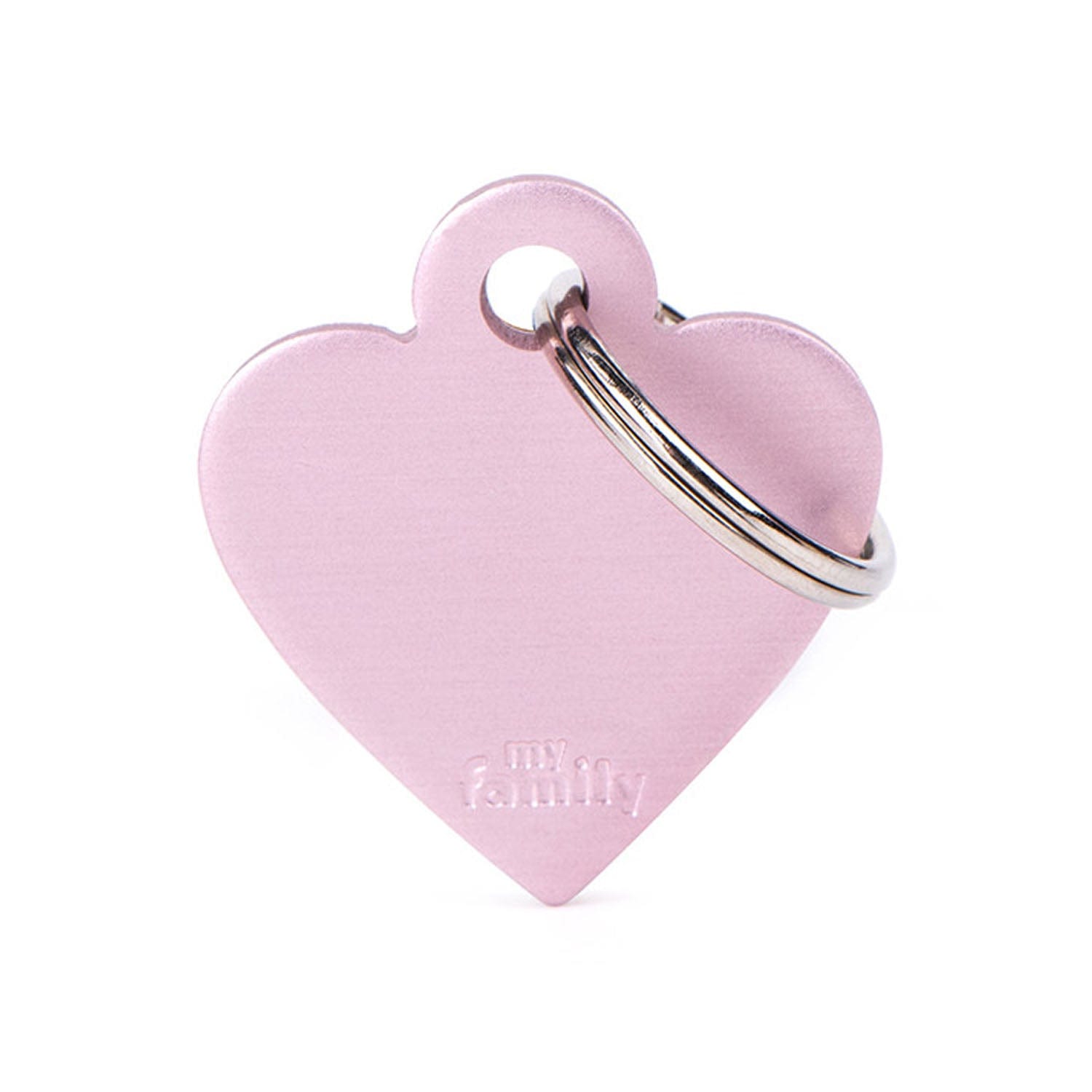 My Family Small Aluminium Pink heart Dog I.D. Tags 2F2B