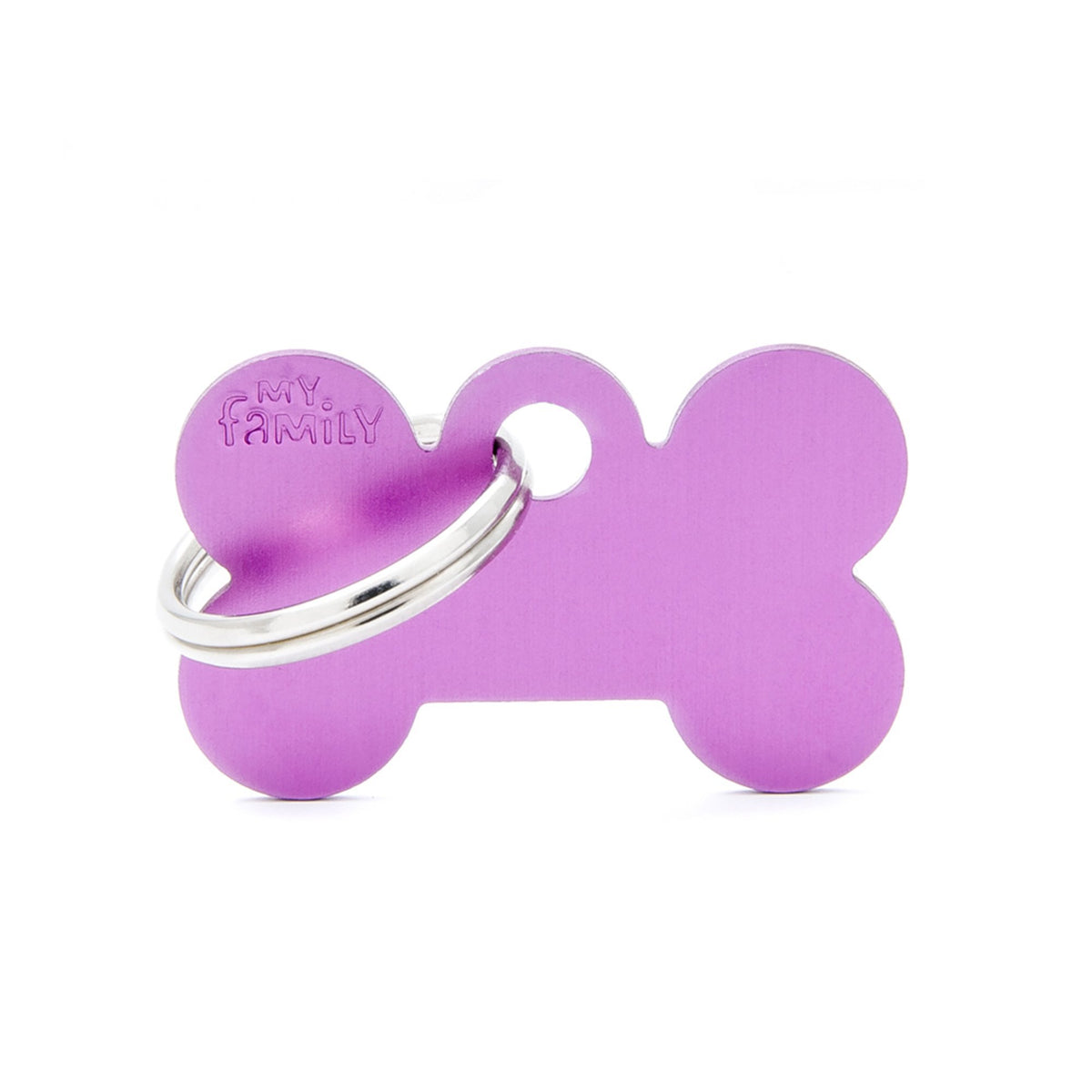 My Family Small Aluminium Purple Bone PET I.D TAG