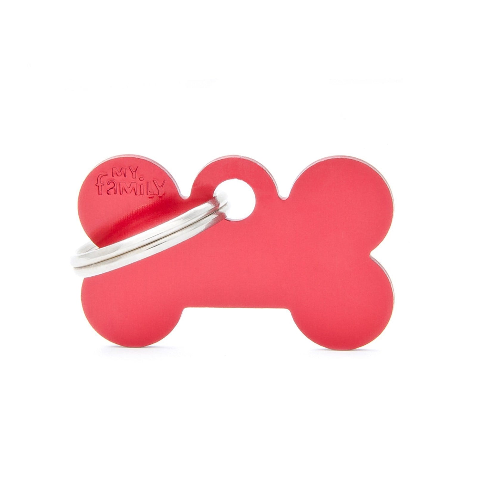 My Family Small Aluminium Red Bone PET I.D TAG