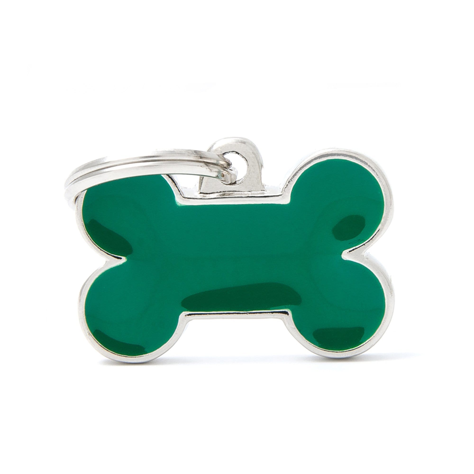 My Family Small Handmade Green Bone Dog I.D. Tags - 2B