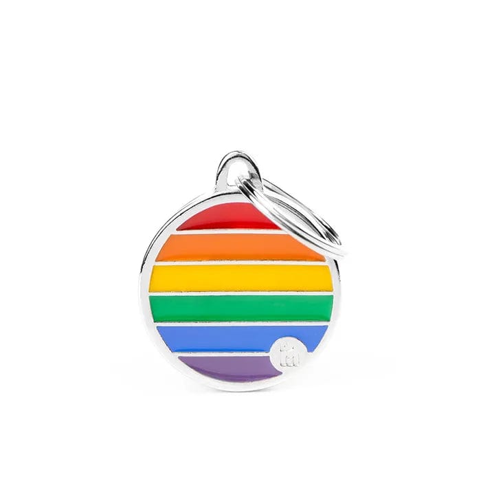 My Family Small Rainbow Circle Pet Tag Dog I.D. Tags - 2B