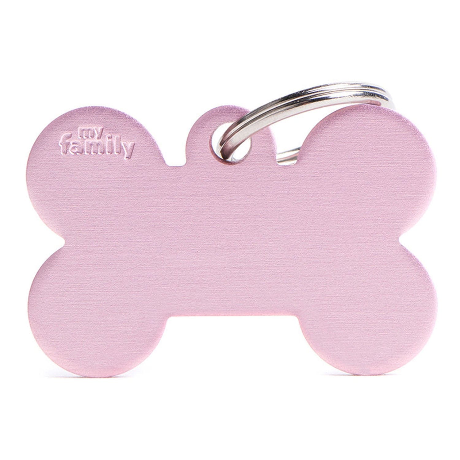 My Family XL Aluminium Pink Bone Dog I.D. Tags 4F4B