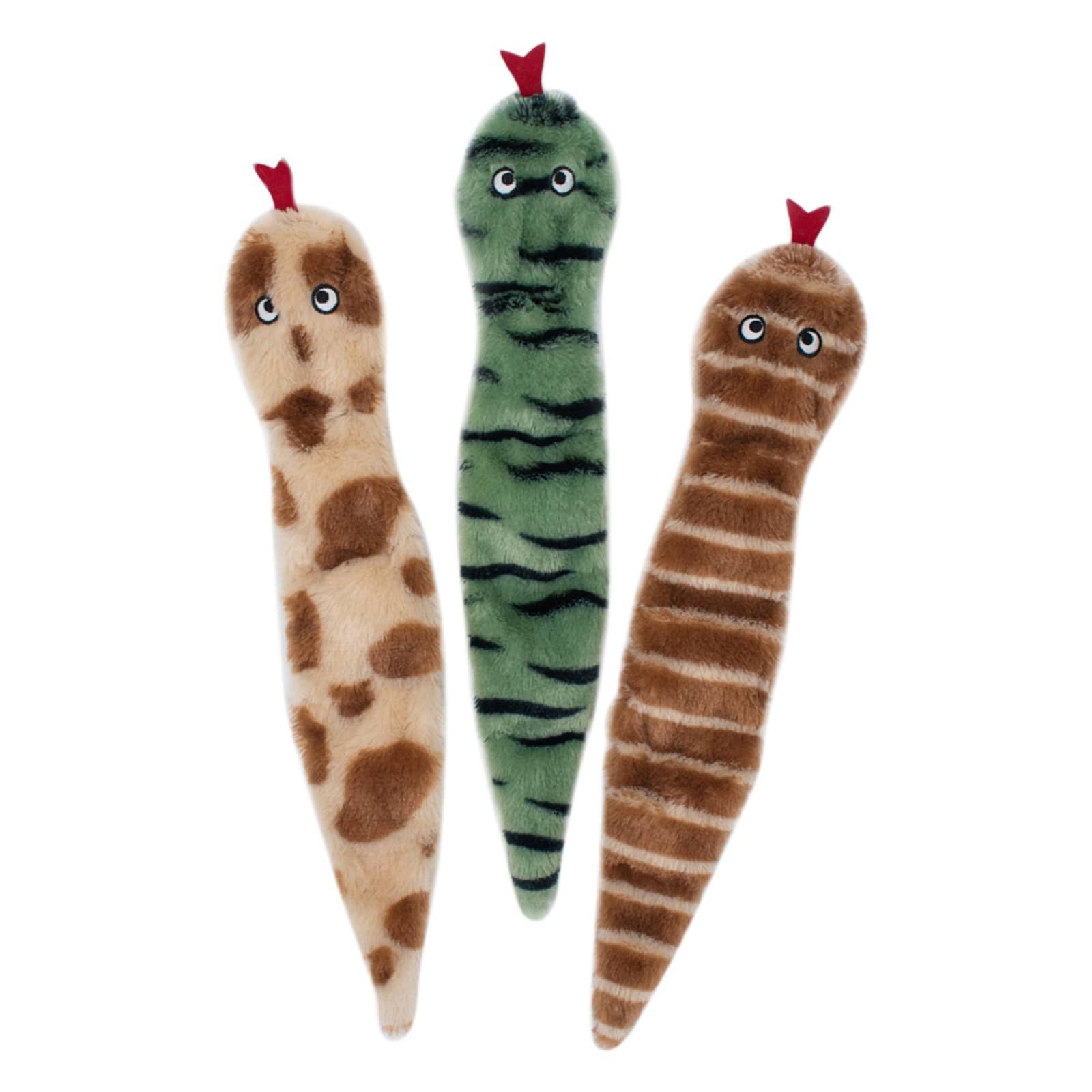 Zippy Paws Skinny Peltz 3-Pack Large Desert Snakes Dog Toys