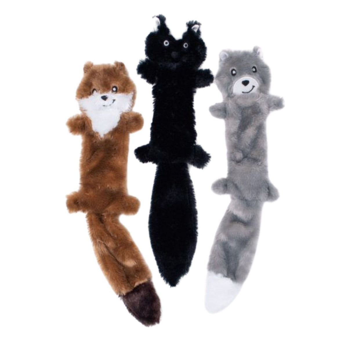 Zippy Paws Skinny Peltz 3-Pack Large (Weasel, Skunk, Wolf) Dog Toys