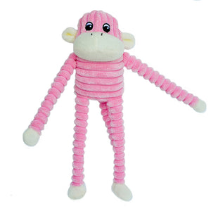 Zippy Paws Spencer the Crinkle Monkey - Small Pink