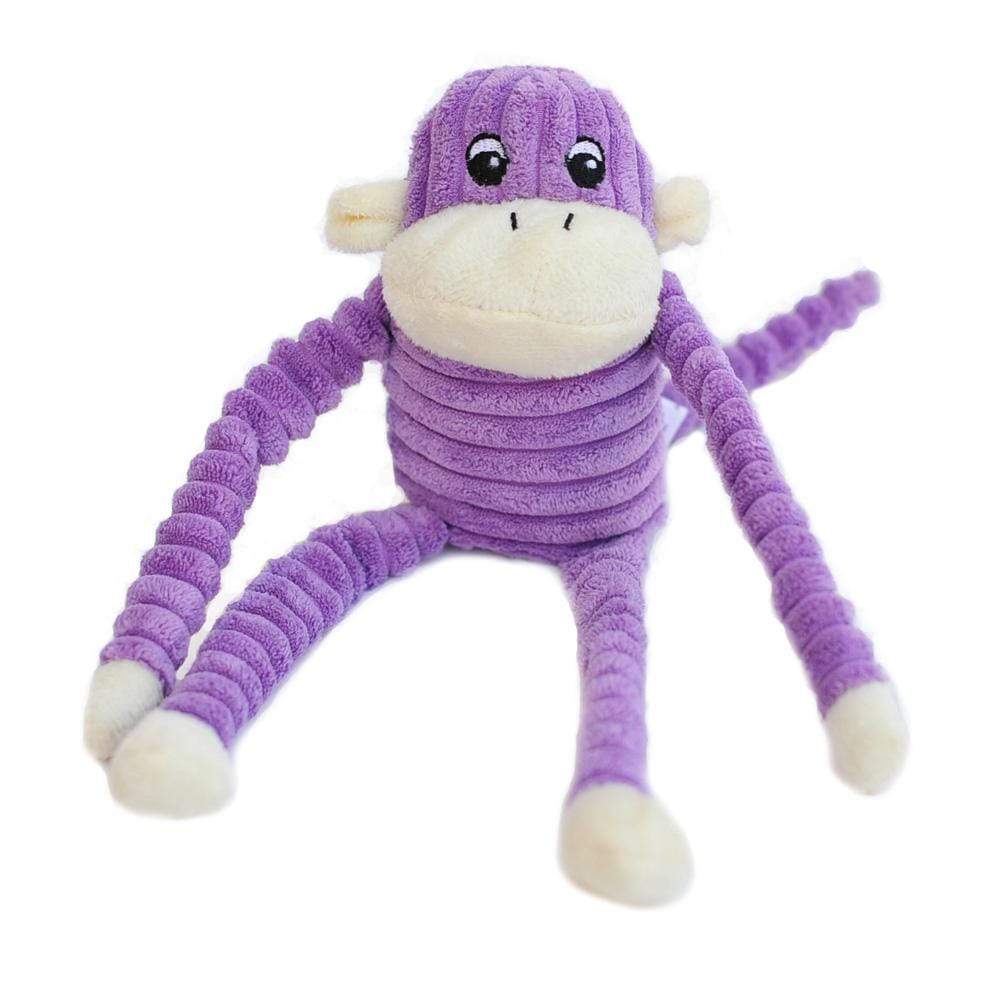 Zippy Paws Spencer the Crinkle Monkey - Small Purple Dog Toys