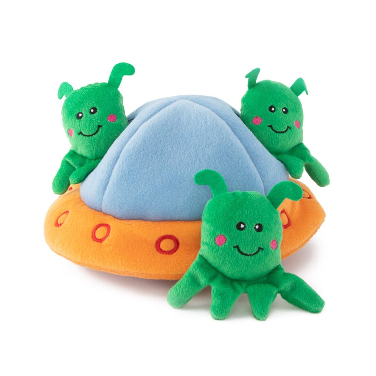 Zippy Paws Zippy Burrow - Aliens in UFO Dog Toys