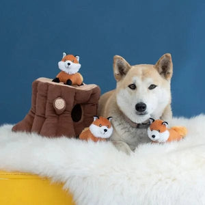 Zippy Paws Zippy Burrow - Fox Stump Dog Toys