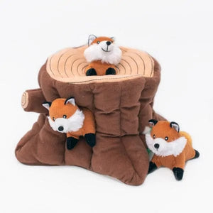 Zippy Paws Zippy Burrow - Fox Stump Dog Toys