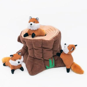 Zippy Paws Zippy Burrow - Fox Stump Dog Toys