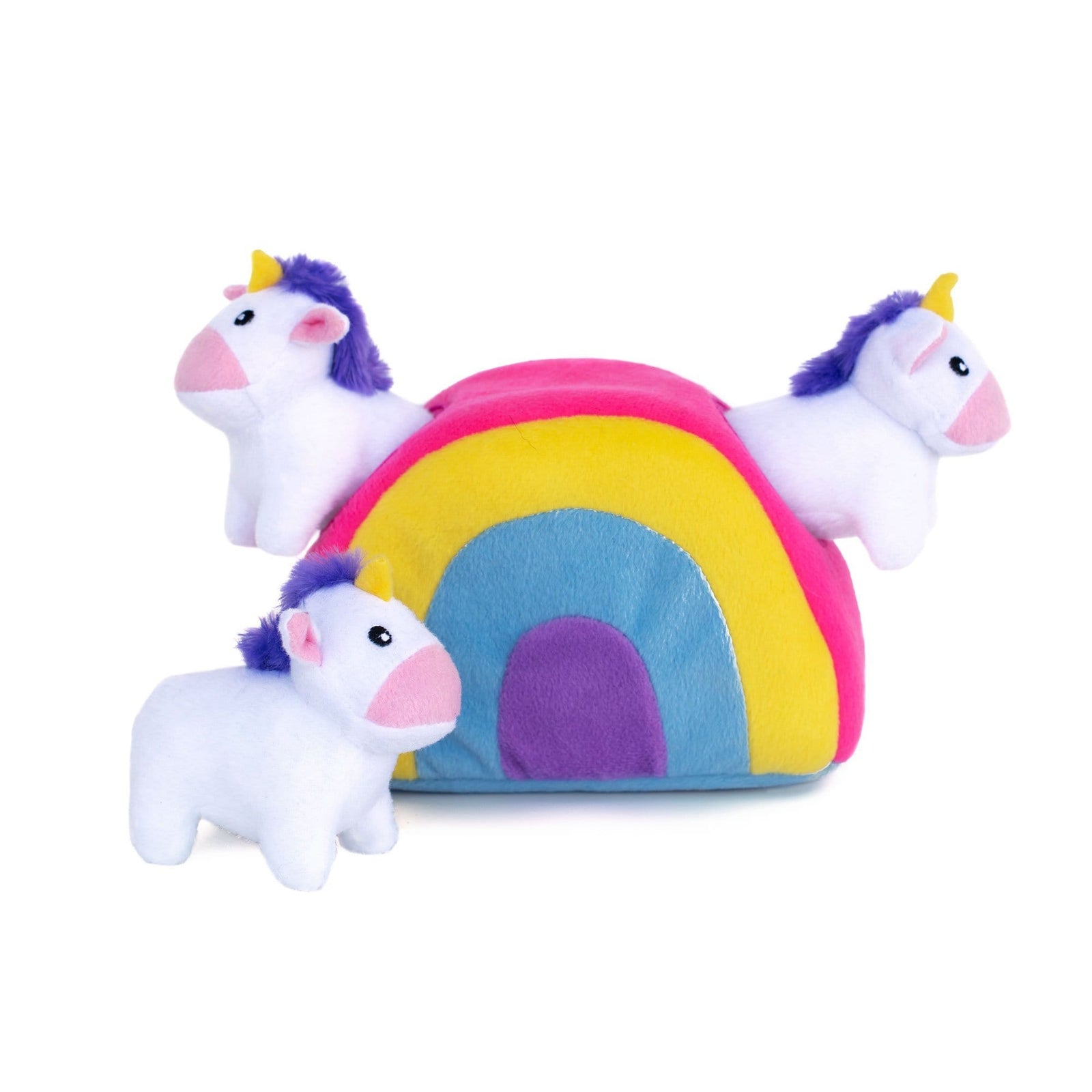 Zippy Paws Zippy Burrow - Unicorns in Rainbow Dog Toys